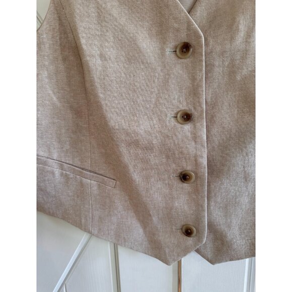 NWT Old Navy A Stone'S Throw White Linen-Blend Button-Front Vest Womens Size L - Picture 4 of 10
